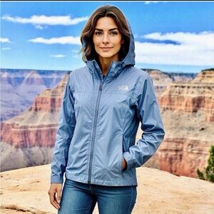 The North Face Hyvent Hooded Rain Jacket Blue Size Small